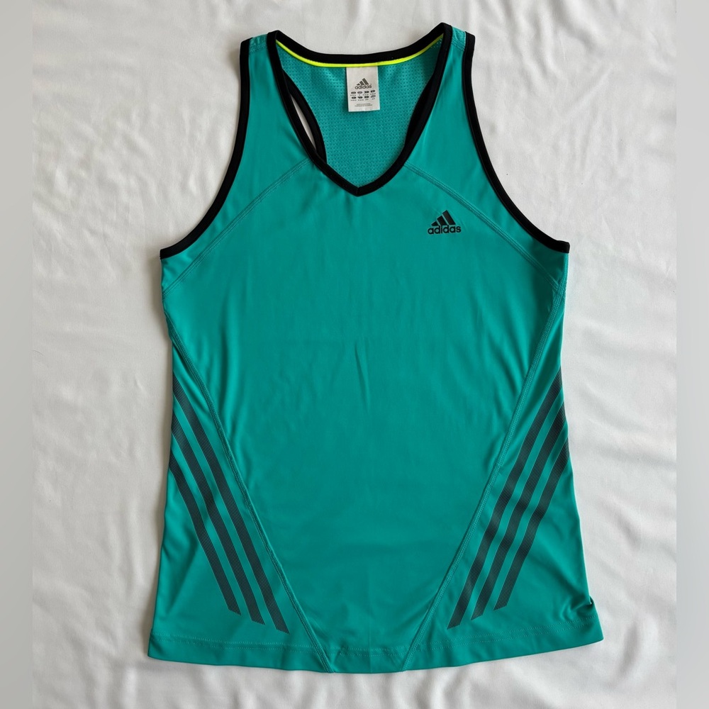 Adidas teal / aqua blue racerback workout tank top (size M)